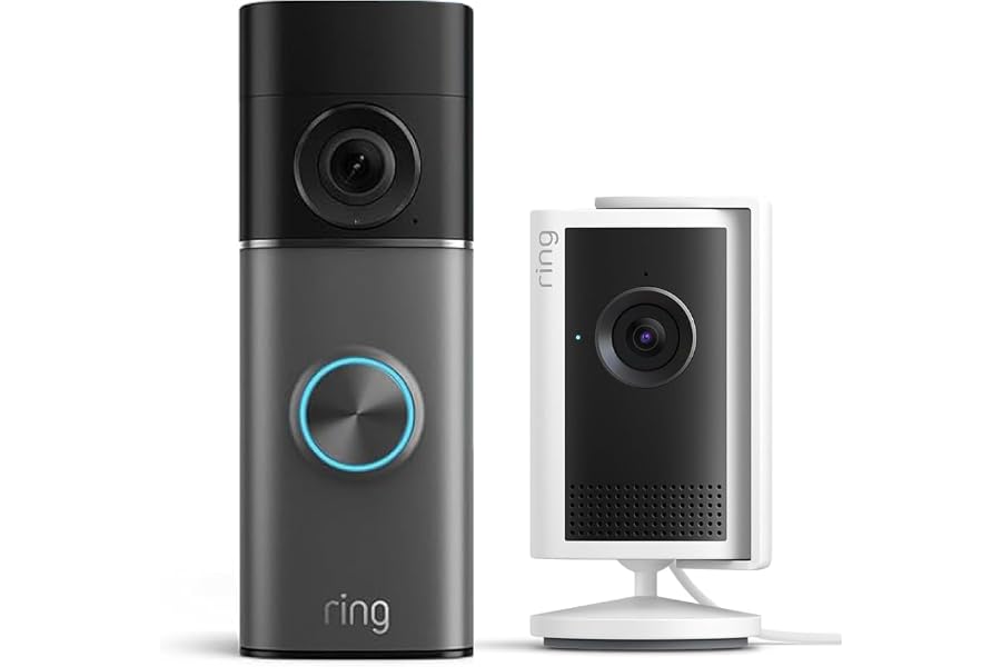 Ring Akku-Video Doorbell Pro (Neueste Gen.) Retinal 4K & 10x-Zoom + 0€ Innenkamera Plus Retinal 2K | Kabellos | Dämmerli
