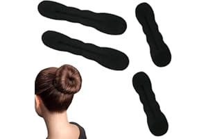 LZKHEH Kit 4 Ciambelle Chignon, Facili e Veloci per Capelli con Accessori in Spugna, per Bambine e Donne, 2 Piccole e 2 Grandi, Colore Nero