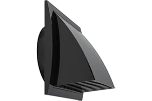 Repa Market 6 Inch (150 mm) Exhaust Hood Vent with Rain Cover & Backdraft Damper/White ABS Plastic Wall Duct Cap/Exterior Dryer Vent Outlet/Weatherproof Protective Grill/HVAC Exhaust Cover