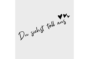 EDELFOLIEN Spiegelaufkleber | Du siehst toll aus | Friseursalon Friseur Friseuse Haarschnitt Spiegel Aufkleber Sticker Motivation Selbstwertgefühl Lächeln Glücklich Toilette Öffentlich (schwarz glanz)