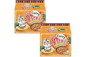 GUGUBU Samyang Spicy Chicken Stir Fideos Fritos Ramen Curry Buldak (10 paquetes)