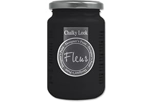 FLEUR DESIGNER'S PAINT | Pittura ad Acqua, Effetto Gesso Naturale, Extra Opaca, Fleur Chalky F77, Colore Black, Made in Italy, Formato da 330 ml