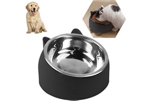 O-KINEE Bols pour Chats, 200ML - Bol pour Animaux en Acier Inoxydable, Gamelle Anti Vomissements Chat, Gamelle Chien Chat Antidérapante Support Surélevé Incliné à 15°, Amovible pour Chats et Chiens