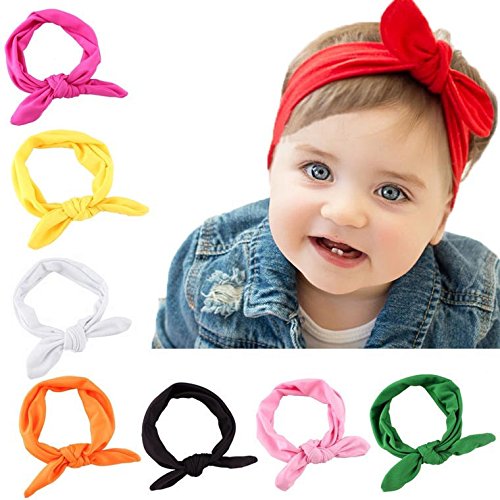 Malloom Bebé niños niñas Bowknot Mini diadema elástica venda (8 pcs)