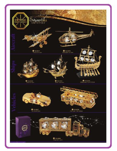 Swarovski® Components – CRYSTAL TEMPTATIONS – Wikingerschiff / Schiff in Gold mit klaren Steinen – Swarovski Kristalle – 24 Karat Gold-plattiert – anlaufgeschützt – Abmessung: 10 cm x 11.5 cm – Das ideale Geschenk zur Geburt, Taufe, Kommunion, Konfirmation, Geburtstag, Namenstag, Valentinstag, Hochzeitstag, Ostern, Weihnachten – Für Kinder, Freundin, Frau, Mutter – Als Mitbringsel, Aufmerksamkeit, Überraschung, Dankeschön, Gruss – Ein Geschenk, das immer gut ankommt!!! - 4