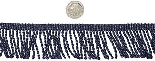 Pewter Gunmetal Grey Twisted 50mm Metallic Bullion Fringe Trimming Sold by the Metre