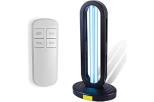 DEMPOWER UV Light Sanitizer, UVC Light Sanitizer for Room, Ultraviolet Light with 3 Speed Timing and Remote Control 38W-110V UV Lamp for Home,Kitchen, Baby Room, Office (Black)
