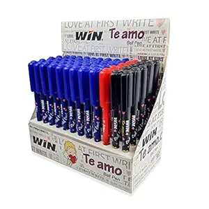 Win Te Amo Ball Pens Set | Combo Dispenser Pack of 60 Pens | 45 Blue Ink, 10 Black Ink & 5 Red Ink | The Magic of Gel in a Ball Pen | Cute Pens for Girls | Ball Pen Set for Gifts & Return Gifts | Best Ball Pens for Writing | 0.7mm tip for Smooth Writing | Coloured Ball Pens Set for Students | Pens for Mandala Art | Premium Ball Point Pens Pack | Stationery Items