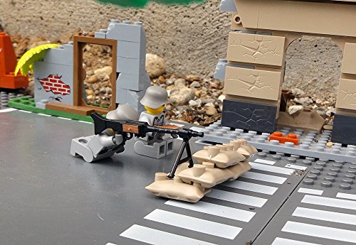 Modbrix 9841 – ✠ Deutsche MG Stellung mit MG42 Maschinengewehr, Sandsäcken und custom Wehrmacht Soldaten aus original Lego© Teilen ✠ - 3