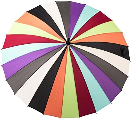 Soft Rainbow Palet Walking Stick Fashion Umbrella - One Size, Rainbow