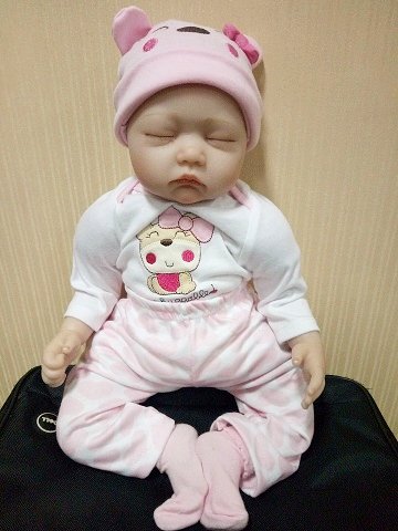Reborn Baby Doll Soft Silicone Vinyl 22inch 55cm Lovely Lifelike Cute Baby Boy Girl Toy Pink Sleeping Doll