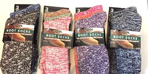 12 PAIR Ladies winter socks-retro funky wool sock-chunky wool blend sock-ladies sock 4-7