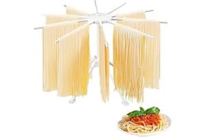 Eatbuy Séchoir à Pates Fraiches, Séchoir à Spaghetti Pliable Nouilles Porte-séchage Support Nouilles Accessoire Machine à Pâtes Faisant Aide pour Ustensiles Cuisine (Blanc)
