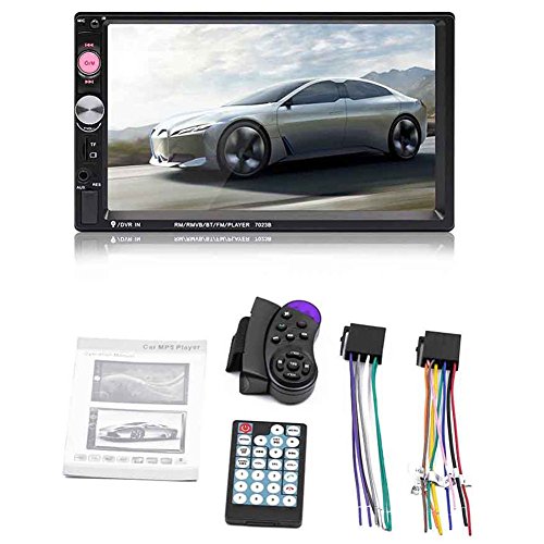 SODIAL 7023B 2 DIN Reproductor de Audio Multimedia de Coche Reproductor MP5 HD de Pantalla tactil de 7 Pulgadas de Radio Estereo Soporte Bluetooth Camara FM USB Aux (Reproductor de coch