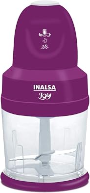INALSA 4-in-1 Chopper Joy-250W Copper Motor, Chop, Mince,Puree,Whisk,850 ml Capacity, One Touch Operation, 1.30mtr Long Powe