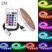 Produktbild judao Auto Innenbeleuchtung,Auto Lichtleiste RGB Atmosphäre Lichter Strip mit USB-Port und Fernbedienung - DC 5V 1A USB Bunt Autolicht Innenraumbeleuchtung Streifen Leuchte (2m)