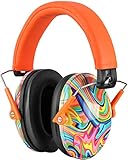 PROHEAR 032 [Mise à Niveau] Casque Anti Bruit Enfant Autisme Oreillette Remplaçable, Protection Auditive pour Filles avec Fourre-Tout, Oreillette de Sécurité pour Enfants（Orange）