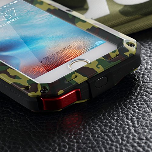 iPhone 6S Case,LIGHTDESIRE [Newest] Aluminum Alloy Army Camouflage Metal Extreme Water Resistant Shockproof Military Bumper Heavy Duty Cover Shell Case (For iPhone 6/6S)