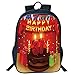 Produktbild HOJJP Schultasche Stylish Unisex School Students 37th Birthday Decorations,Chocolate Cake Gifts Balloons Flag Cute Icons Candles Artsy Image,Multicolor Kids,