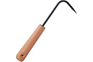 CaCaCook Wyrywacz chwastów, ogrodowy hak do chwastów, stal nierdzewna, ręczny wyrywacz chwastów, do ogrodu, z drewnianą rączką, do ogrodu pracch, do kopania