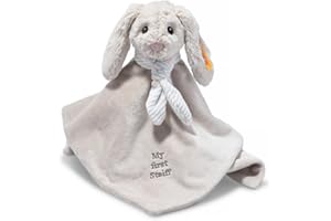 ‎STEIFF Steiff Kuscheltier Hoppie Hase Schmusetuch, Süßes Stofftier, Jungen, Mädchen & Babys ab 0 Monaten, Friends, 26 cm, Hellgrau, 242250