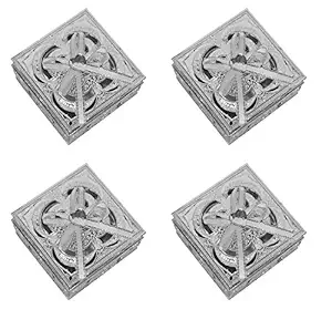 RAAYA Set of 4, Jewellery Box, Diwali Gift Item for Family and Friends, Return Gift for Girls, Gift Box for Packing, Silver, 40 Grams