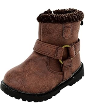 G&S Baby/Kinder Übergangs Stiefel Biker Boots Leicht Gefüttert Braun mit Reißverschluss und griffiger Laufsohle