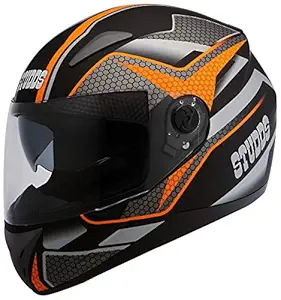 Studds SHIFTER D8 Decor Full Face Helmet (Matt Black and Orange, L)