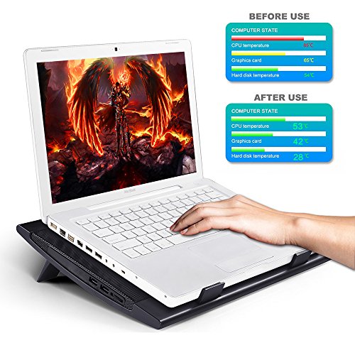 DEEPCOOL Wind Pal Fs Laptop Cooling Pad Zwei 140 mm Lüfter Zwei Betrachtungswinkel 2 USB-Ports Notebook-Kühler - 3