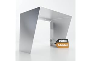 ABSINA Dach ze stali nierdzewnej do Wallbox wraz z akcesoriami montażowymi – 45,4 x 25,6 x 30,2 cm osłona do Wallbox – ochrona przed warunkami atmosferycznymi Wallbox ochrona przed deszczem, ochrona Wallbox, osłona Wallbox