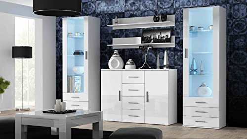 BMF "SOHO 3" Modern HIGH GLOSS Living Room/Bedroom / STUDIO FLAT Furniture Set - ONLY FROM WHITE