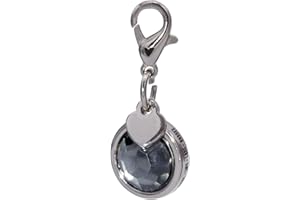 Soulhorse Trensenahnänger & Glücksbringer fürs Pferd, Schlüsselanhänger, Glücksanhänger Pferd Pony, Charm Anhänger mit Kunststeinen - Charm Lucky Stone - Farbe Love grau
