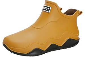 BILIKEYU Kalosze damskie, męskie, płaskie, antypoślizgowe, wodoodporne, gumowe kalosze do pracy, wędkowania, mycia samochodu, kuchni, kalosze krótkie