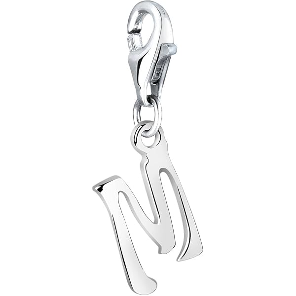 Pendentif Lettre N Argent 925 - Breloque Pour Bracelet Charm - Nenalina