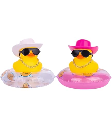 Natale Anatre Di Gomma Giallo Anatra Auto Ornamento Cruscotto Decoro Carino Cigolante Anatre Ornamenti Accessori Interni