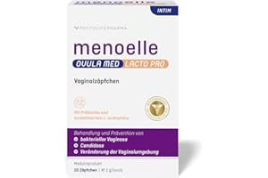 ‎MENOELLE menoelle® OVULA med Lacto Pro. Bei bakterieller Vaginose, Scheidenpilz, entzündeter Schleimhaut und Scheidentrockenheit. Mit Milchsäure, Probiotika & Pflegekomplex. Hormonfrei. 10 Zäpfchen.