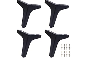 Luabue 5 inch / 13cm Metal Furniture Legs Set of 4 Black Sofa Legs Triangle Furniture Feet Back Cupboard Feet Cabinet Leg Couch Leg for Tables Chair Ottoman