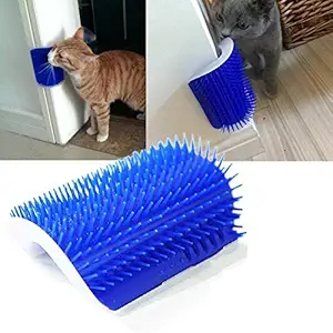 Arura Cat Corner Grooming Tool Massage Brush for Cats with Long & Short Fur