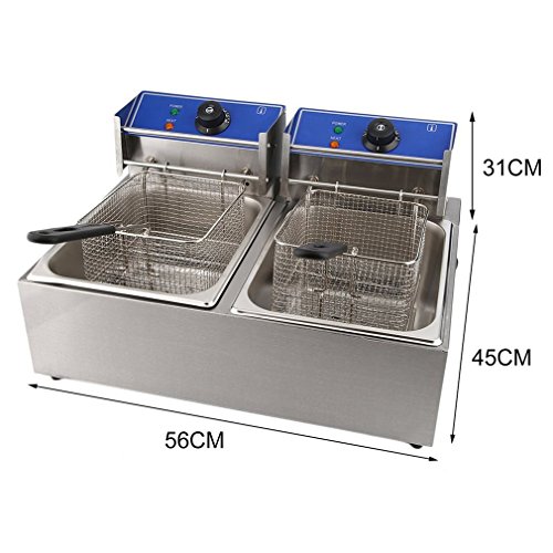 Profi Doppel Fritteuse Edelstahl 2 X 6l Friteuse Deep Fryer Gro Mit Filter Herausnehmbarem Lbehlter Und Regelbarer Heizstufe 2 X 2500 Watt Profi Doppel Fritteuse Edelstahl 2 X 6l Friteuse Deep Fryer Gro Mit Filter Herausnehmbarem Lbehlter Und Regelbarer Heizstufe 2 X 2500 Watt