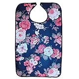 NUOLUX Bib for Elderly Waterproof Mealtime Bib Protector Aid Apron with Crumb Catcher