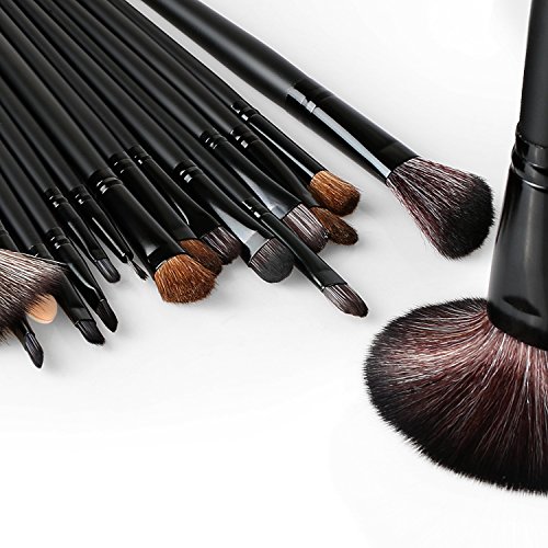 Sunjas 24tlg Professionelle Kosmetik Pinsel Makeup Brush Schminkpinsel Set (Schwarz) - 3