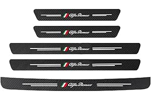 DADYM 5 Pezzi Adesivo Batticalcagno Porta Auto per Alfa Romeo Tonale ab 2022,Fibra di Carbonio Battitacco Auto AntiGraffio Pellicola Protezione Accessori Tuning Portiera,Black