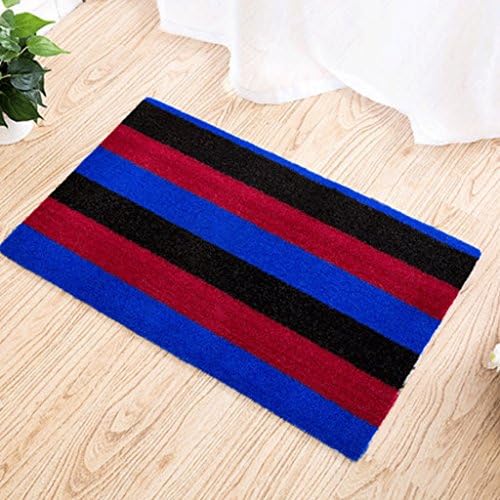 Longshien carpet Simple Living Room Foyer Vacuum Step Foot Pad Home Anti - Skid Custom Bathroom Mat Non - Slip Mat Door mats ( Color : Black And Red Blue , Size : 40cm*60cm )