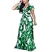 Produktbild TPulling Frauen Plus Size V-Ausschnitt Kleid  Maxikleider Elegant Blumen Boho Sommerkleid