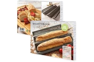 Wundermix - blacha do pieczenia bagietek z powłoką zapobiegającą przywieraniu • forma do pieczenia 3 bagietek • blacha do pieczenia bagietek • forma do pieczenia bagietek • forma do pieczenia chleba •