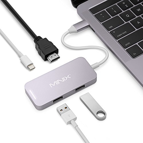 MINIX NEO-C-MGR Mini USB-C Multiport Adapter mit HDMI für Apple MacBook und MacBook Pro grau - 2