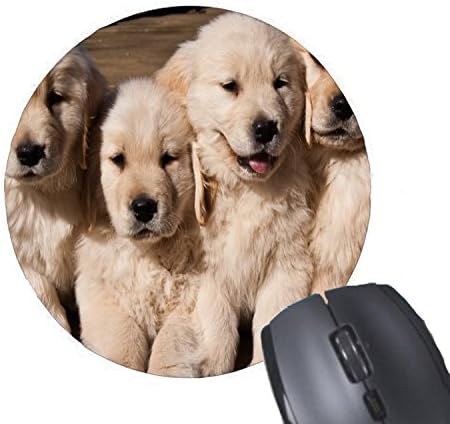Gaming Mouse Pad Sweet Golden Retriever Puppies Design for Desktop and Laptop 1 Pack Heart-shaped mouse mat