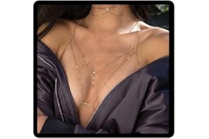 Prosy Chaîne de poitrine avec perles dorées pour femme et fille