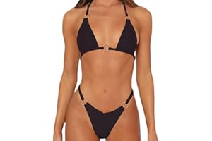 TTPSRY Donna Costume da Bagno Triangolo Bikini Due Pezzi Costumi da Bagno Reggiseno Spiaggia Thong Imbottito Beachwear
