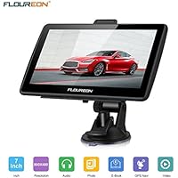 FLOUREON Dispositivo di Navigazione LCD Touch Screen da 7" Navigatore GPS Navigazione NAV Mappe EU UK Memoria da 8 GB Per Auto (Nero-02)